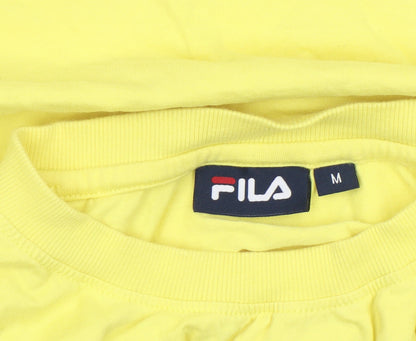 Womens UK Size M FILA Yellow Cropped T-Shirt