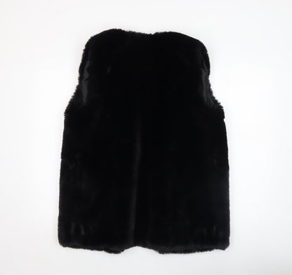 QED LDN Women’s Black Faux Fur Waistcoat Size M