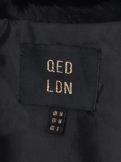 QED LDN Women’s Black Faux Fur Waistcoat Size M