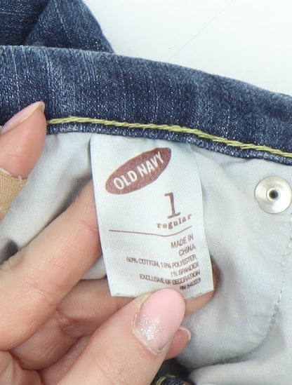 Womens UK Size 4 Old Navy Regular Fit Straight Blue Jeans