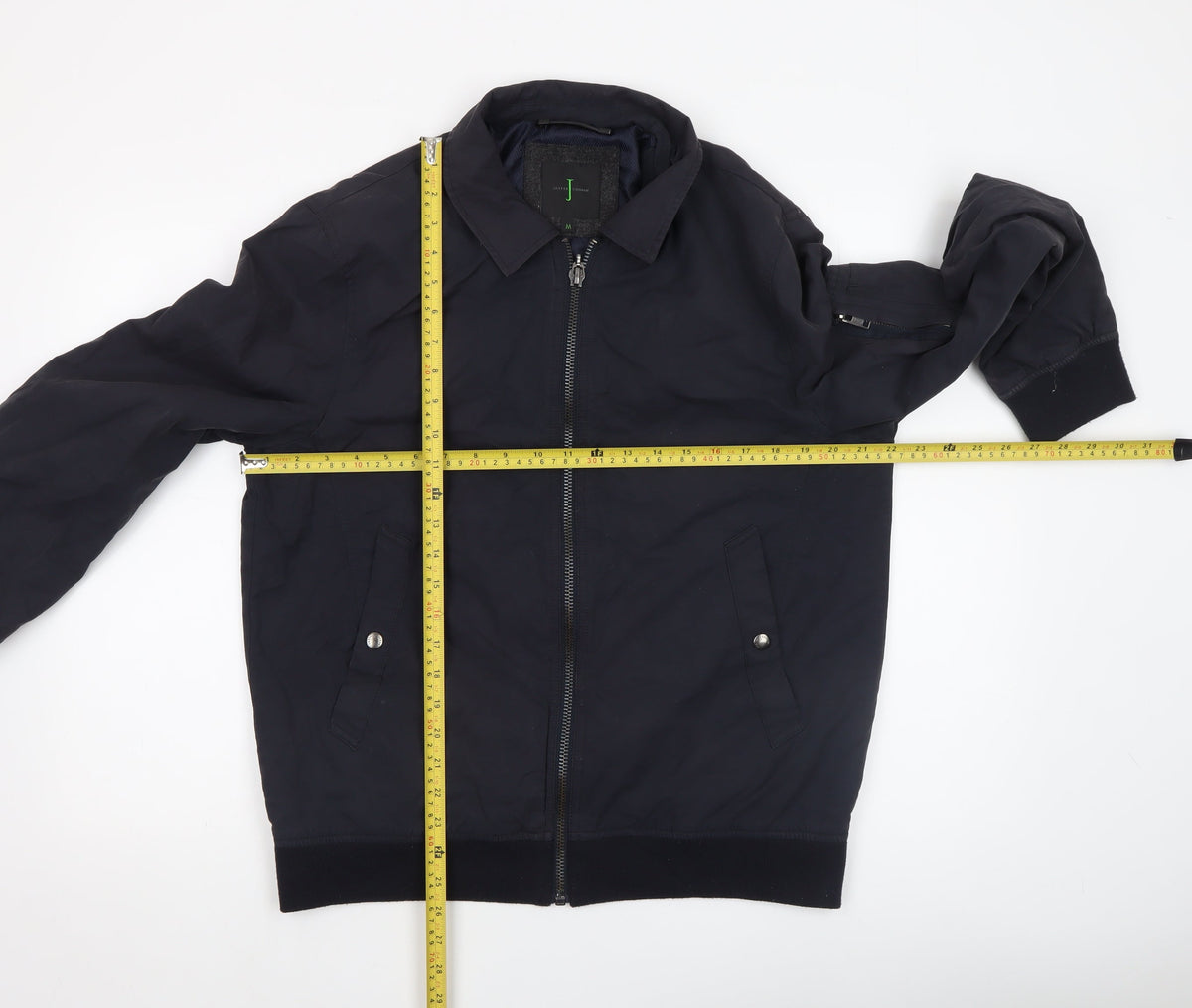 Mens UK Size M Jasper Conran Black Bomber Jacket