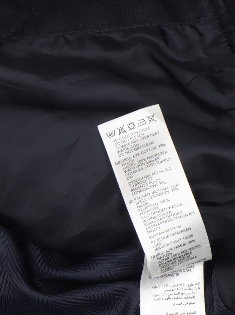 Mens UK Size M Jasper Conran Black Bomber Jacket