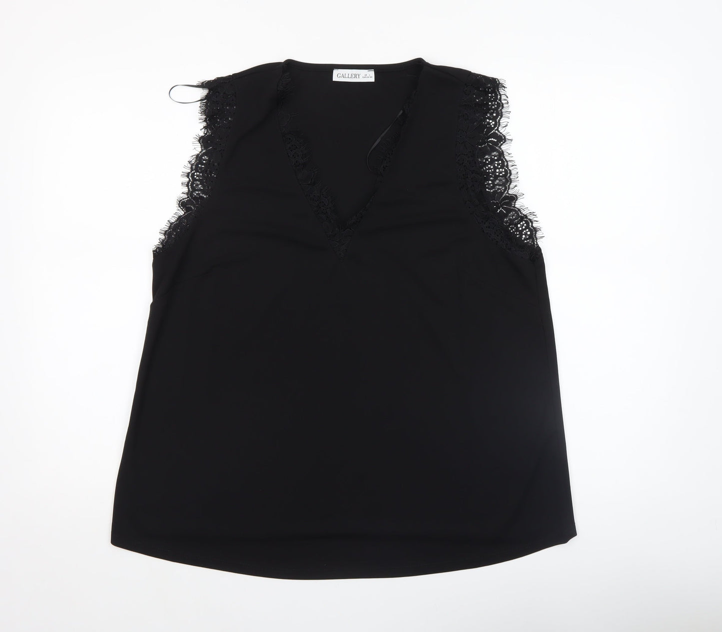Womens UK Size L Gallery Black Camisole Blouse