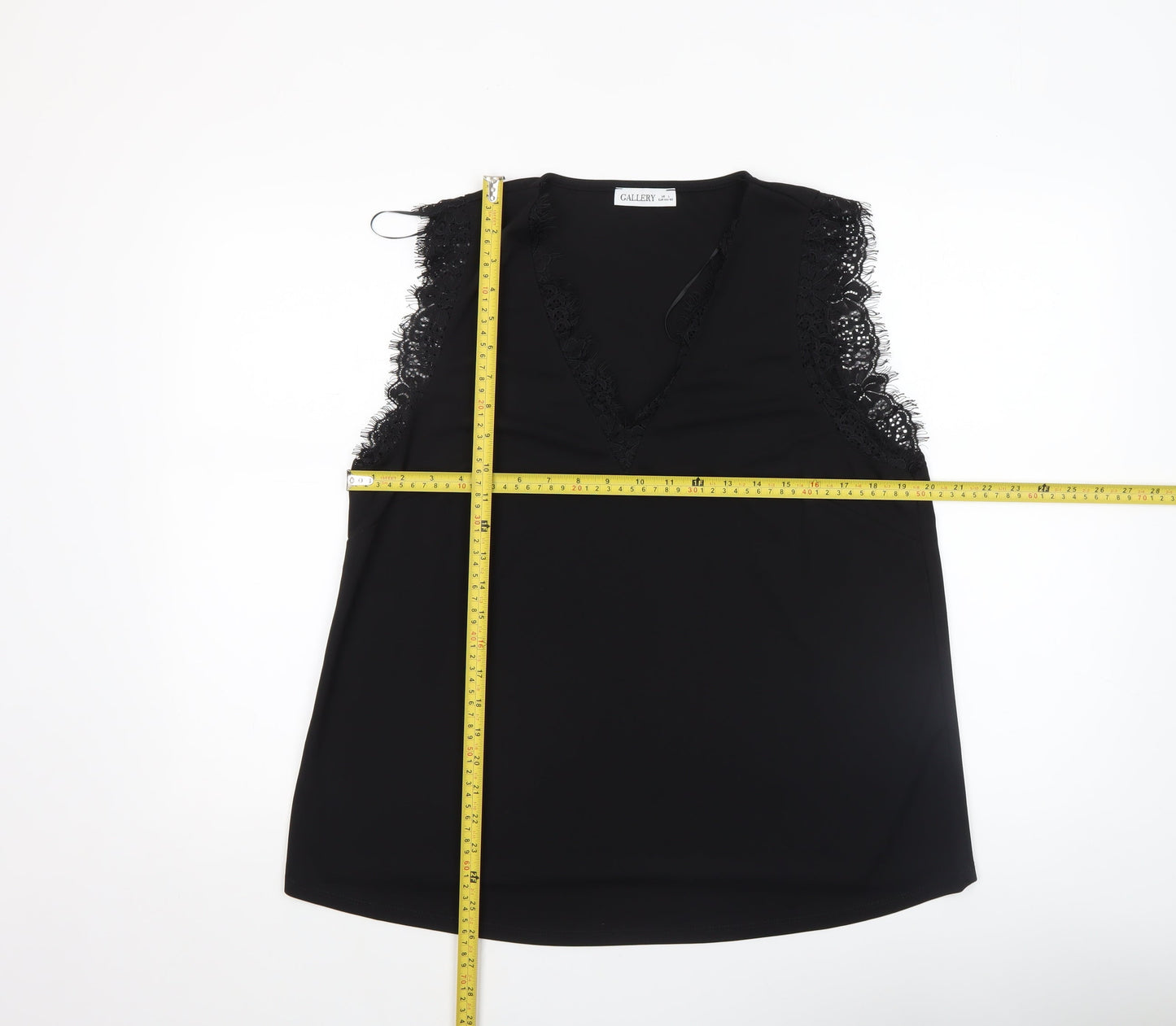 Womens UK Size L Gallery Black Camisole Blouse