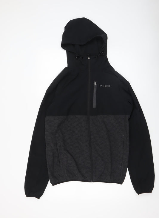 Mens UK Size S Gym King Black Full Zip Hoodie