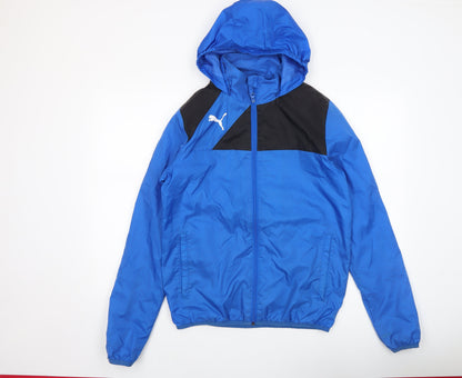 Mens UK Size S PUMA Blue Windbreaker Coat