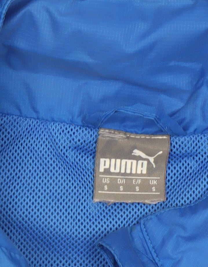 Mens UK Size S PUMA Blue Windbreaker Coat