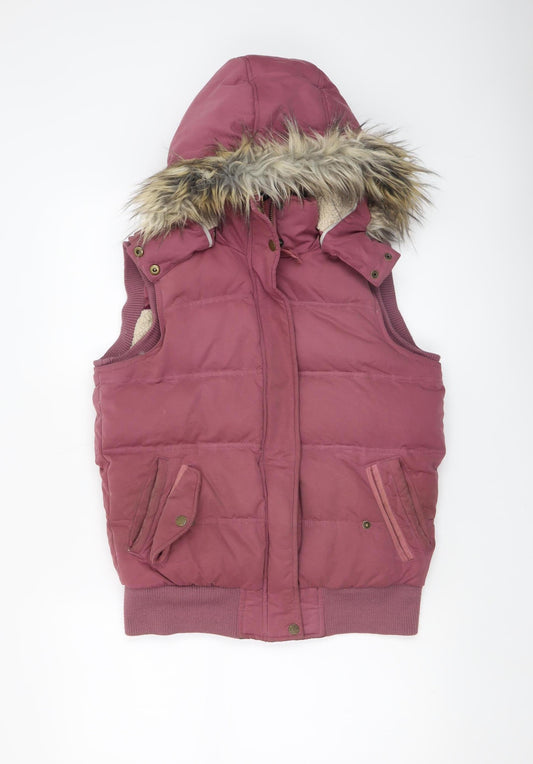 Womens UK Size 10 Fat Face Pink Puffer Jacket