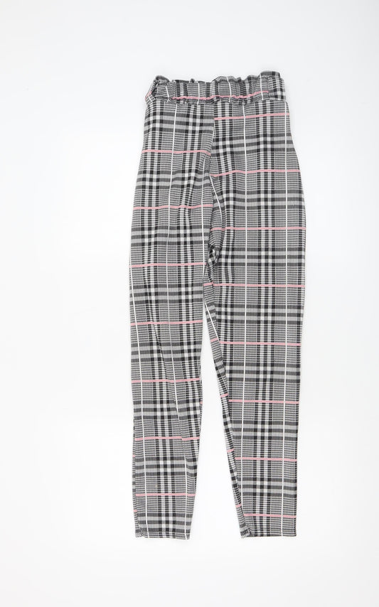 Womens UK Size 6 Quiz Regular Fit Paperbag Grey Trousers
