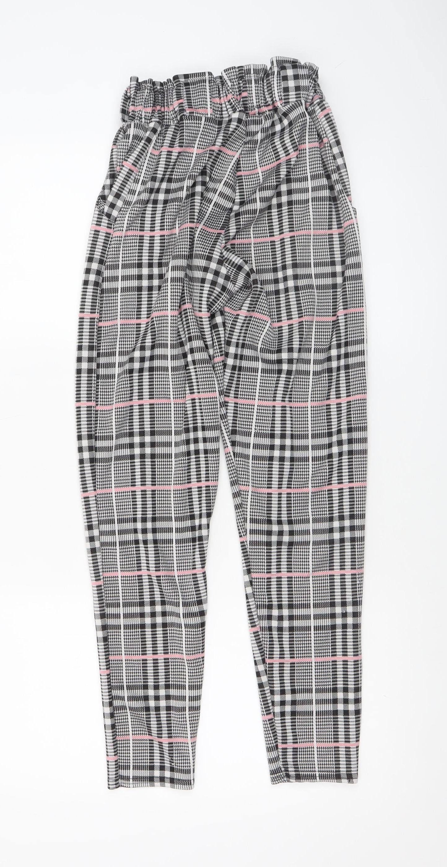 Womens UK Size 6 Quiz Regular Fit Paperbag Grey Trousers