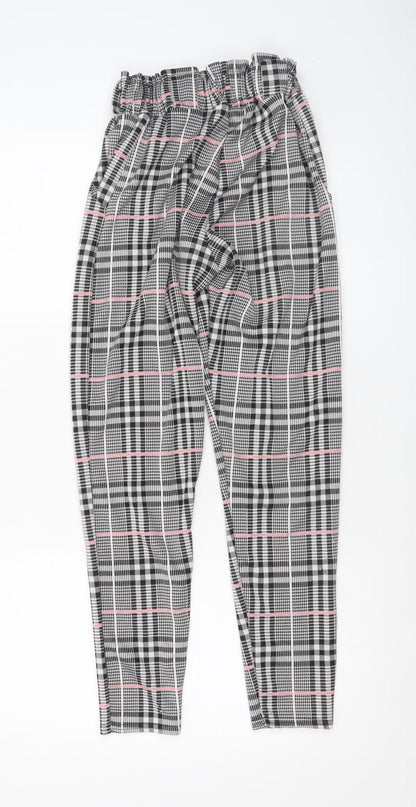 Womens UK Size 6 Quiz Regular Fit Paperbag Grey Trousers