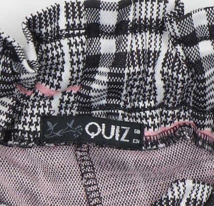Womens UK Size 6 Quiz Regular Fit Paperbag Grey Trousers