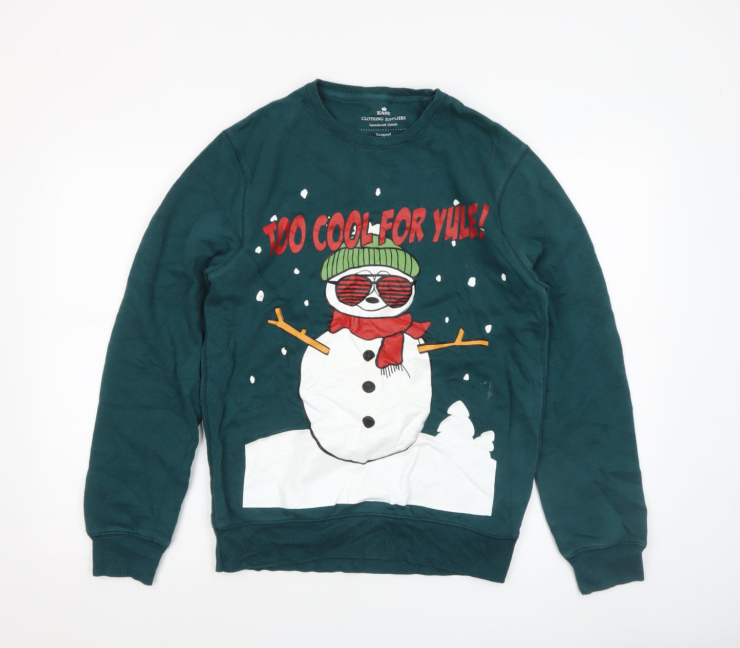 Mens UK Size S Easy Clothing Suppliers Green Pullover Sweatshirt