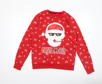 Mens UK Size XS Dunnes Stores Red Pullover Sweatshirt