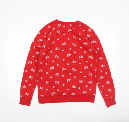 Mens UK Size XS Dunnes Stores Red Pullover Sweatshirt