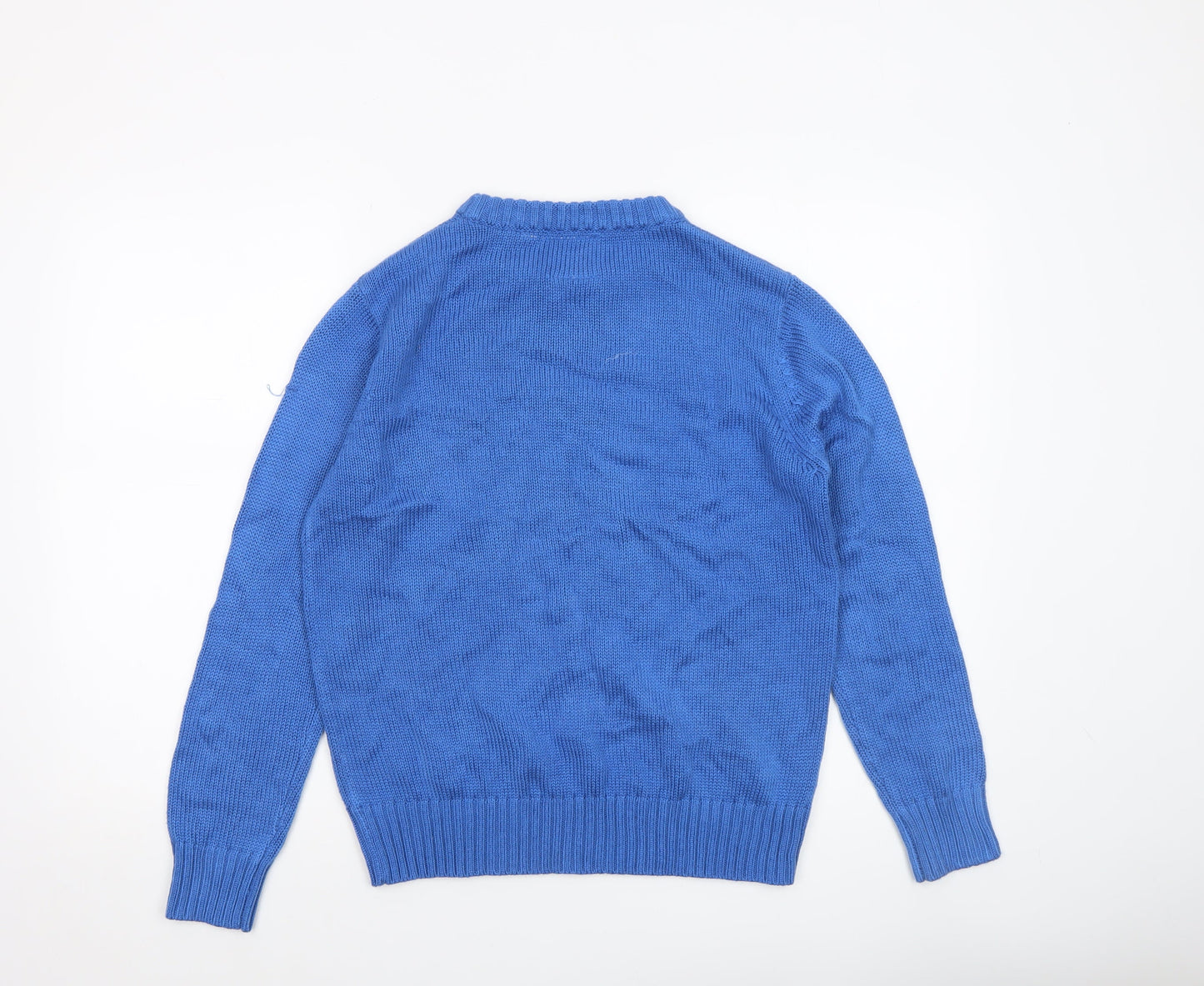 Womens UK Size XS Crazy Granny Blue Pullover Jumper