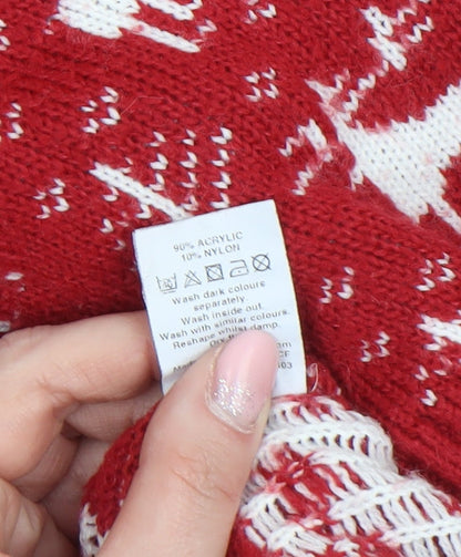 Womens UK Size S River Island Red Pullover Jumper