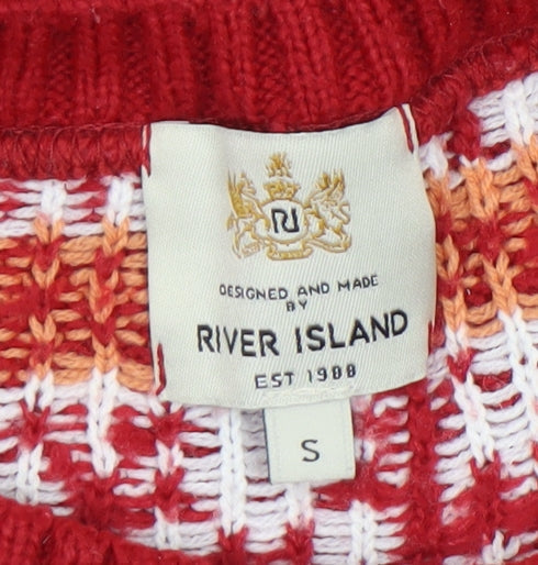 Womens UK Size S River Island Red Pullover Jumper