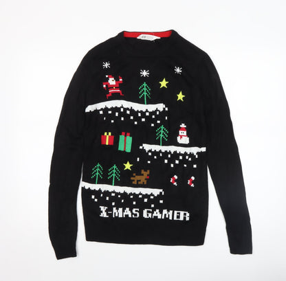 Boys UK Size 13-14 Years H&M Black Pullover Jumper