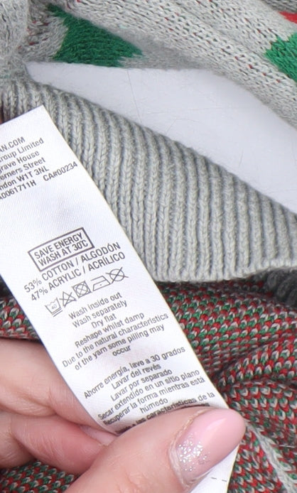 Mens UK Size L Topman Grey Pullover Jumper