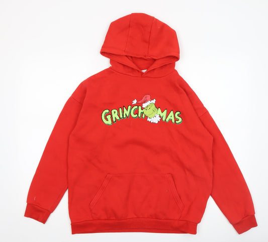 Boys UK Size 12-13 Years The Grinch Red Pullover Hoodie