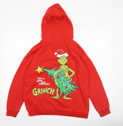 Boys UK Size 12-13 Years The Grinch Red Pullover Hoodie