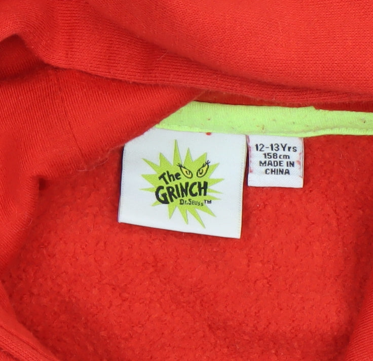 Boys UK Size 12-13 Years The Grinch Red Pullover Hoodie
