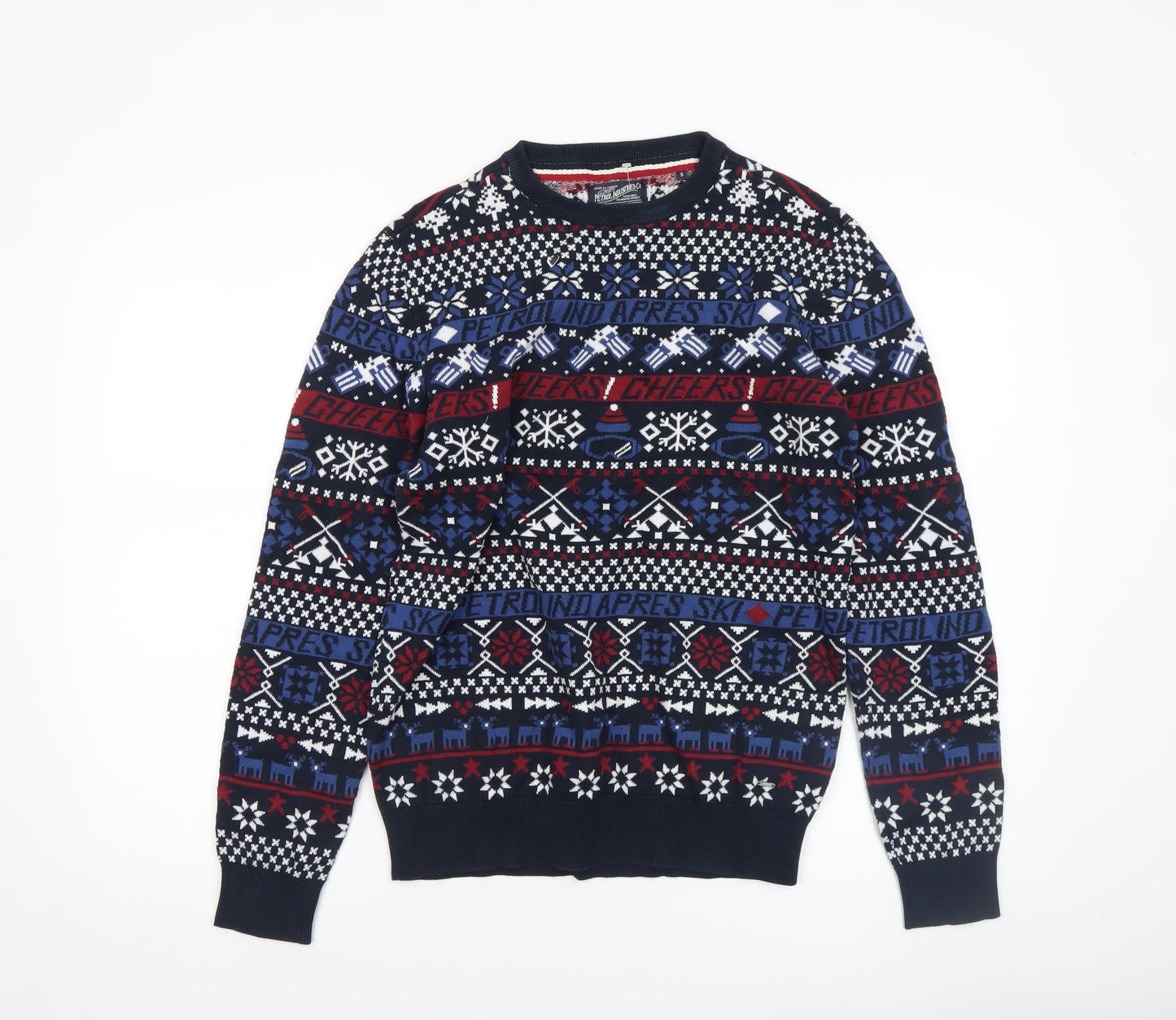 Mens UK Size S Petrol Industries Multicoloured Pullover Jumper