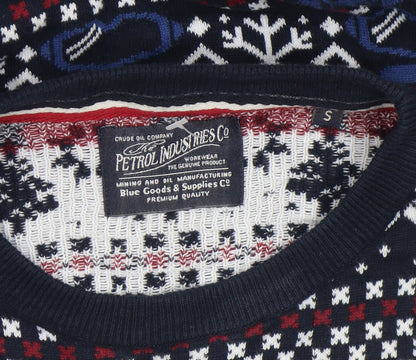 Mens UK Size S Petrol Industries Multicoloured Pullover Jumper