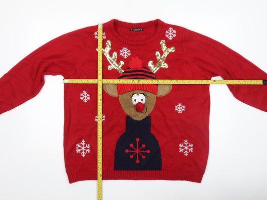 Mens UK Size XL Dunnes Red Pullover Jumper