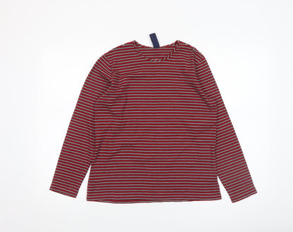 Womens UK Size XS Lands' End Red Basic T-Shirt