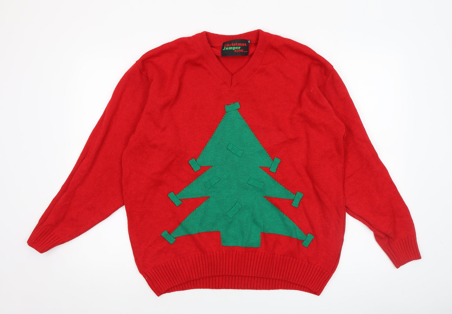 Womens UK Size 7XL Christmas Jumper King Red Pullover Jumper