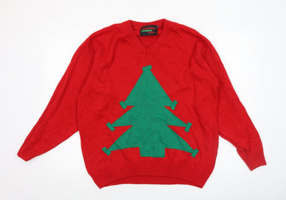 Womens UK Size 7XL Christmas Jumper King Red Pullover Jumper