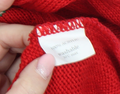 Womens UK Size 7XL Christmas Jumper King Red Pullover Jumper