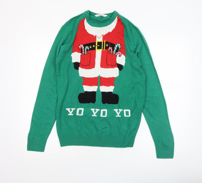 Boys UK Size 16 Years H&M Green Pullover Jumper