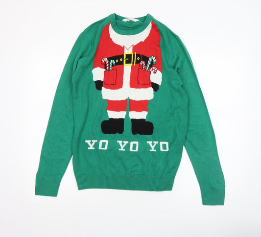 Boys UK Size 16 Years H&M Green Pullover Jumper