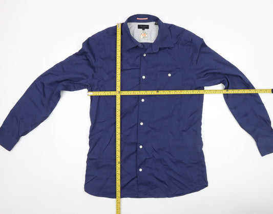 Mens UK Collar Size L Ted Baker Smart Blue  Dress Shirt