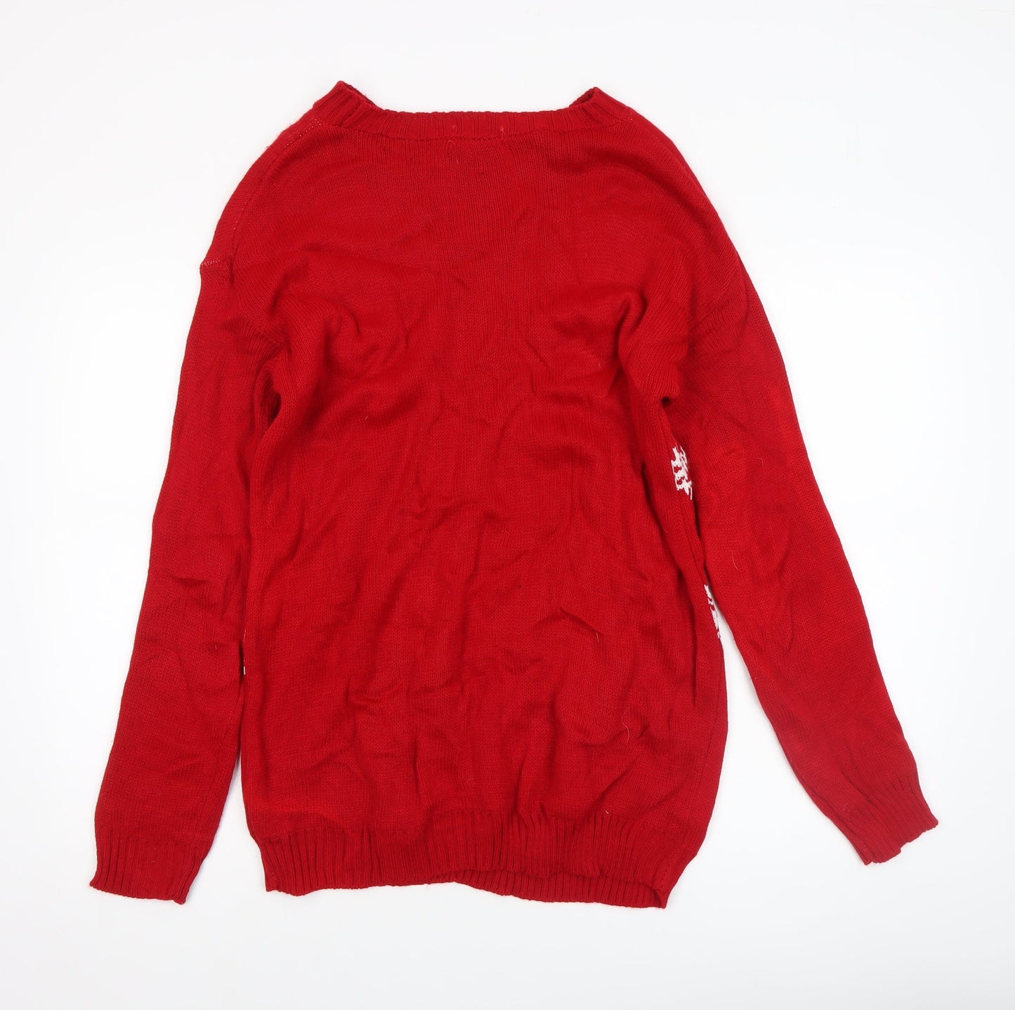 Womens UK Size M/L Boohoo Red Pullover Jumper
