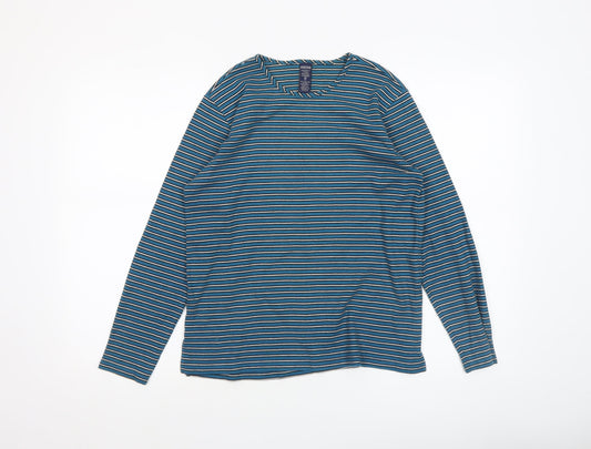 Womens UK Size XS Lands' End Blue Basic T-Shirt