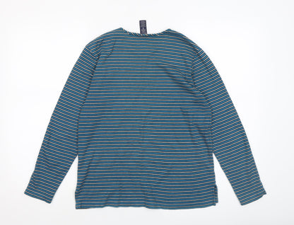 Womens UK Size XS Lands' End Blue Basic T-Shirt