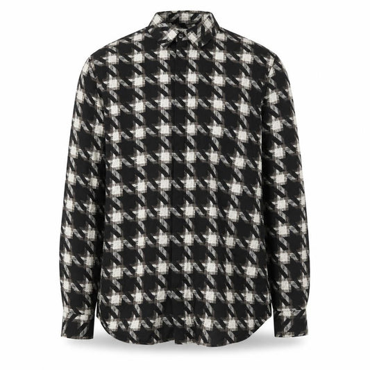 Marks and Spencer Autograph Men's Black Check Long Sleeve Button-Up Shirt M