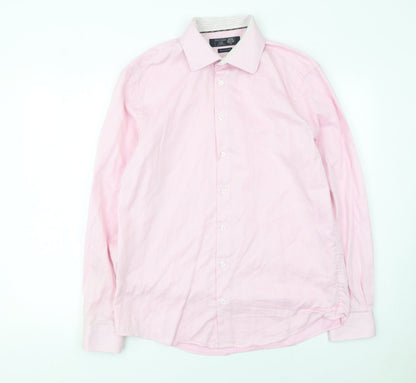Mens UK Collar Size M Paul Costelloe Living Smart Pink  Dress Shirt