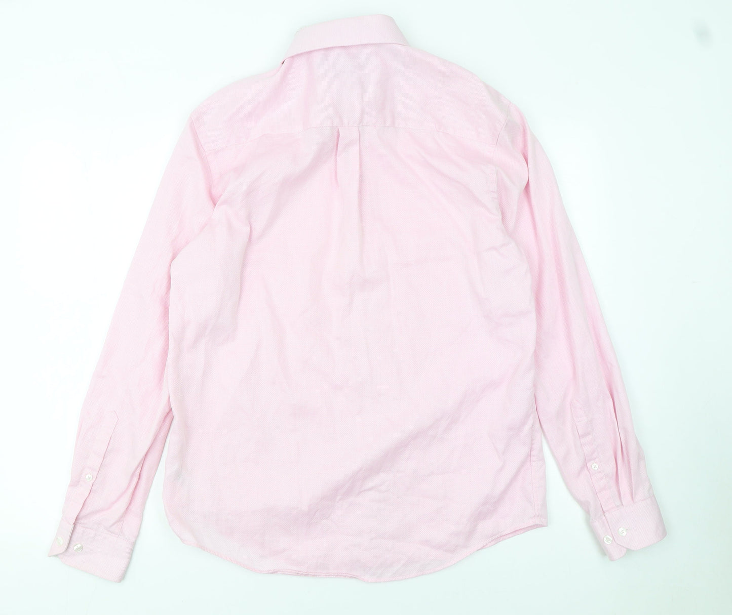 Mens UK Collar Size M Paul Costelloe Living Smart Pink  Dress Shirt