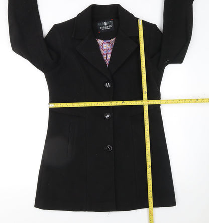 Womens UK Size L Fashion Flo Black Overcoat