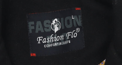 Womens UK Size L Fashion Flo Black Overcoat