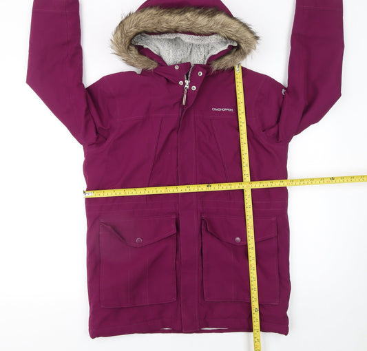Craghoppers Girls Purple Waterproof Hooded Parka Coat Age 11-12 Years