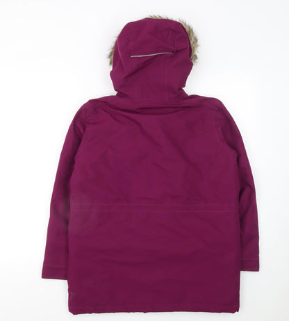 Craghoppers Girls Purple Waterproof Hooded Parka Coat Age 11-12 Years