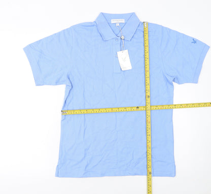 Lyle & Scott Men Blue Golf Polo Shirt M Regular Fit Cotton