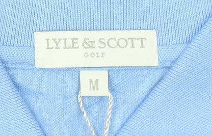 Lyle & Scott Men Blue Golf Polo Shirt M Regular Fit Cotton