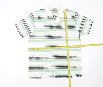 Lyle & Scott Men's Multicoloured Striped Cotton Golf Polo M
